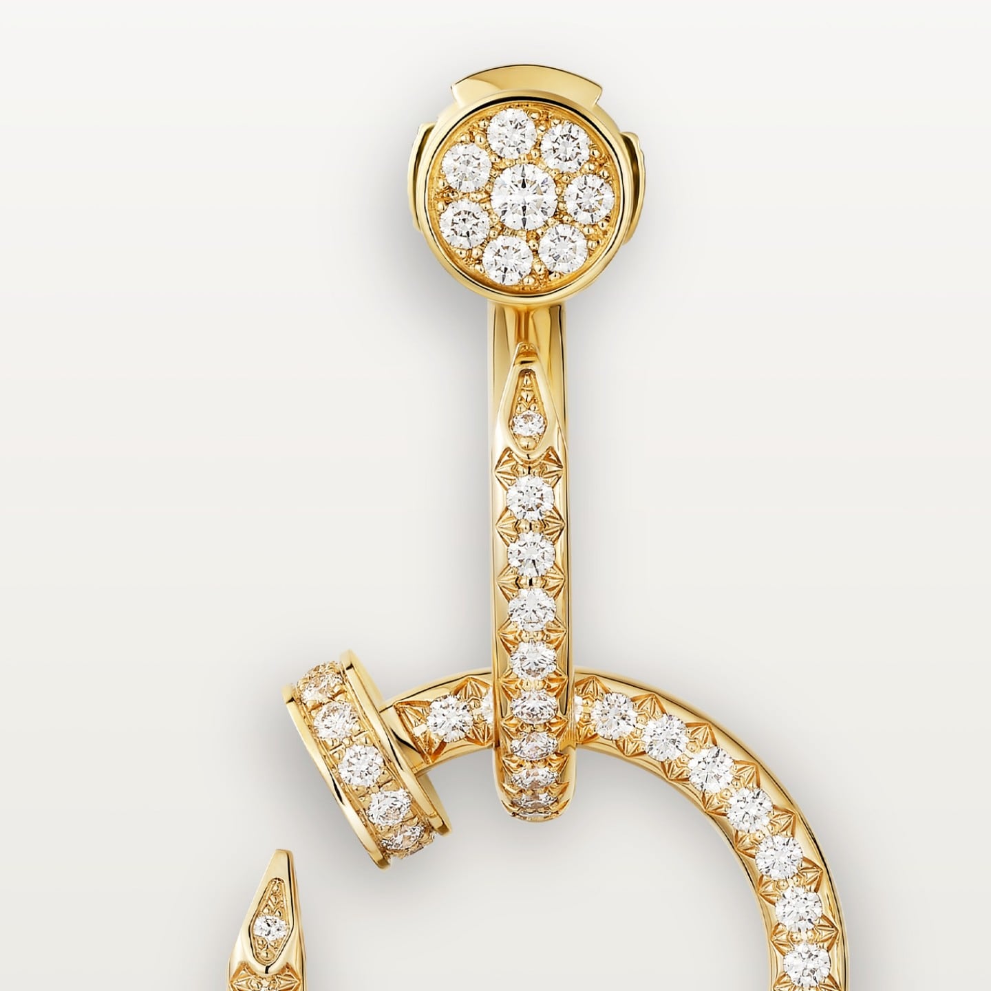Boucles d'oreilles Juste un Clou, double, semi-pavées