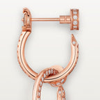 Boucles d'oreilles Juste un Clou, double, semi-pavées