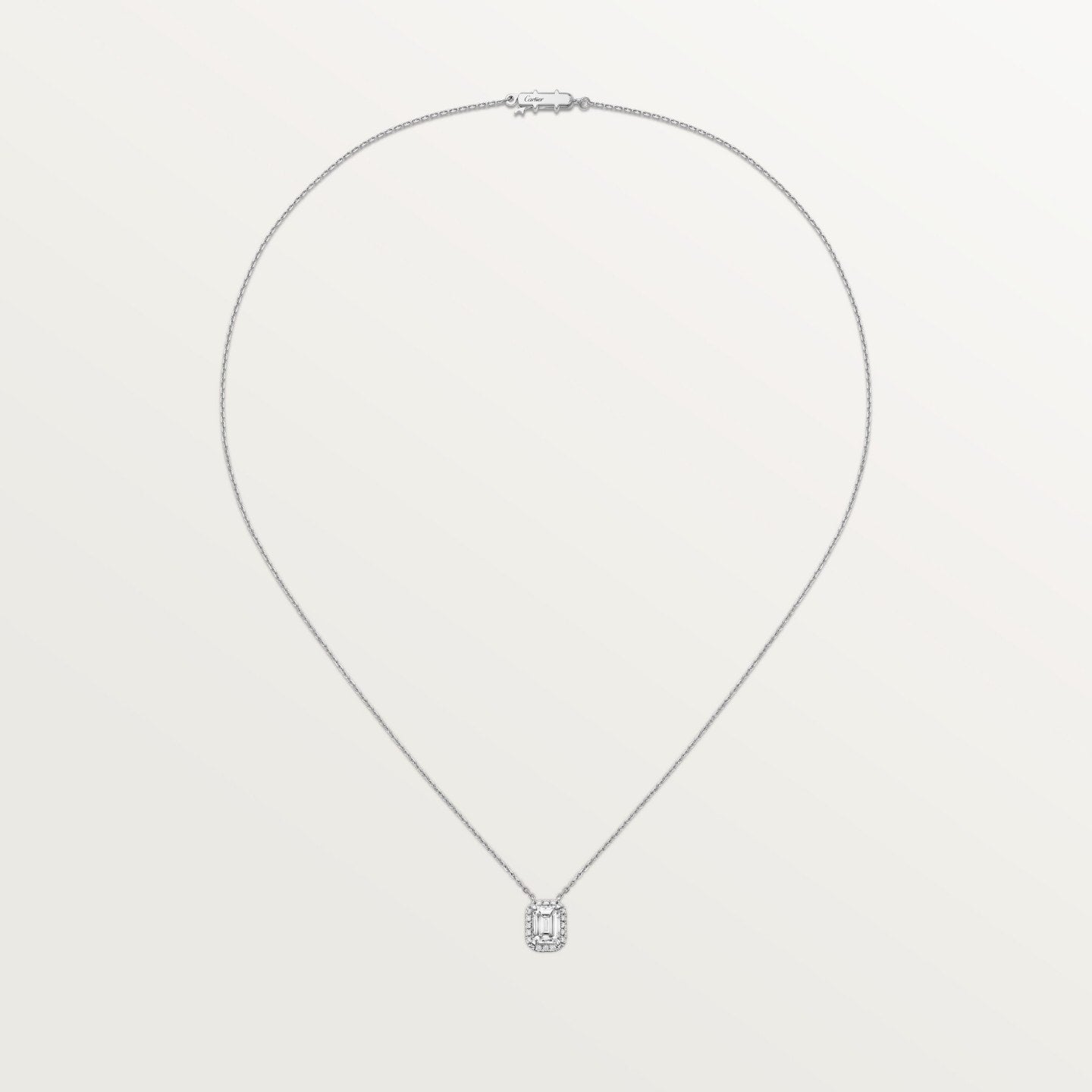 Pendentif Cartier Destinée, diamant taille émeraude, pavé
