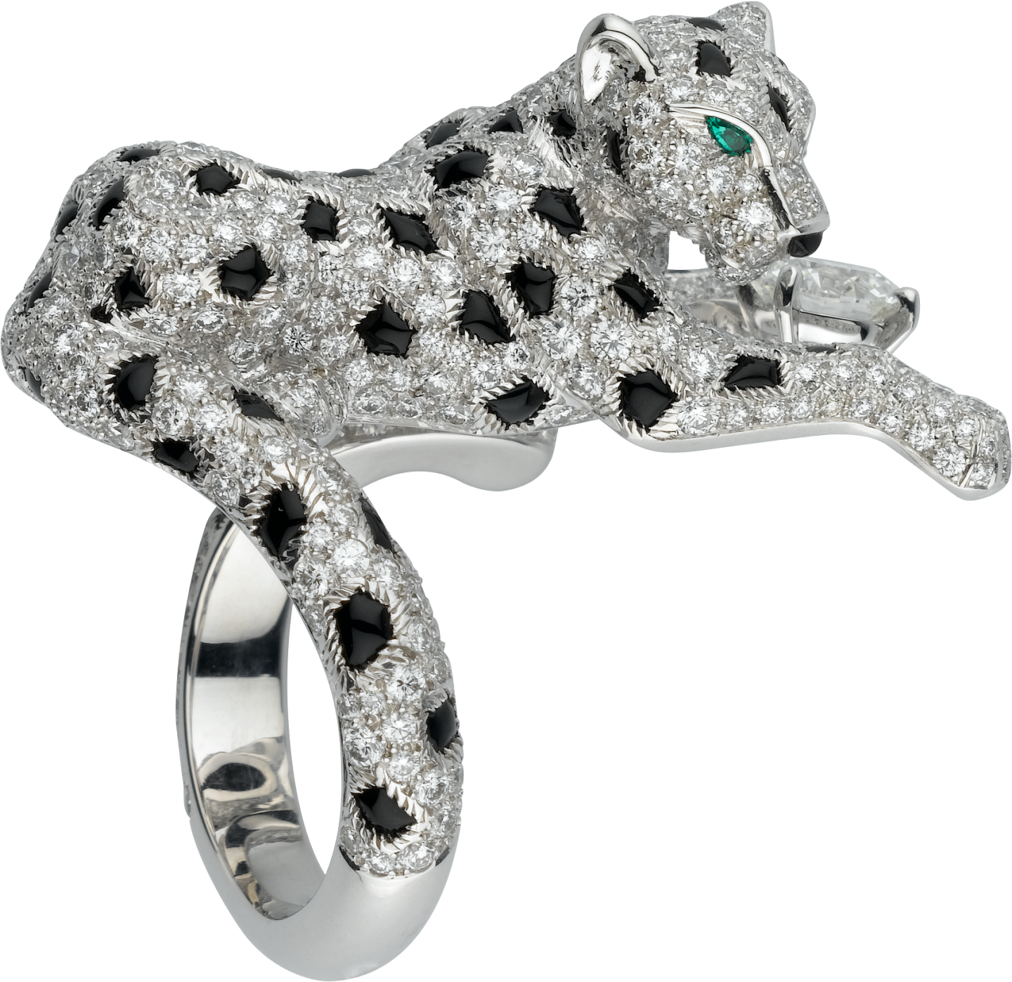 Bague Panthère de Cartier, diamant taille brillant, pavée