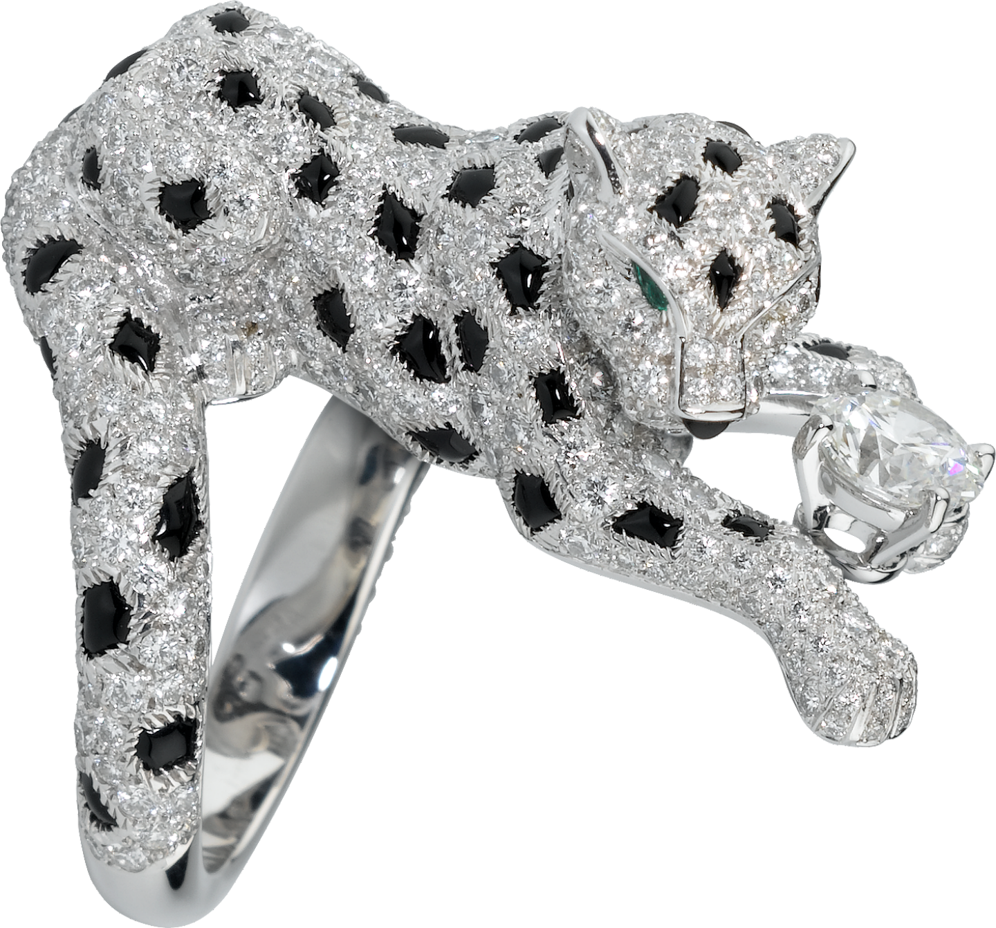 Bague Panthère de Cartier, diamant taille brillant, pavée