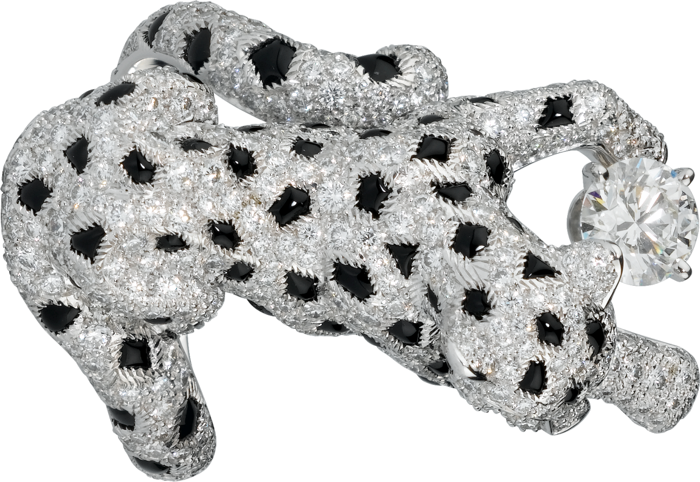 Bague Panthère de Cartier, diamant taille brillant, pavée