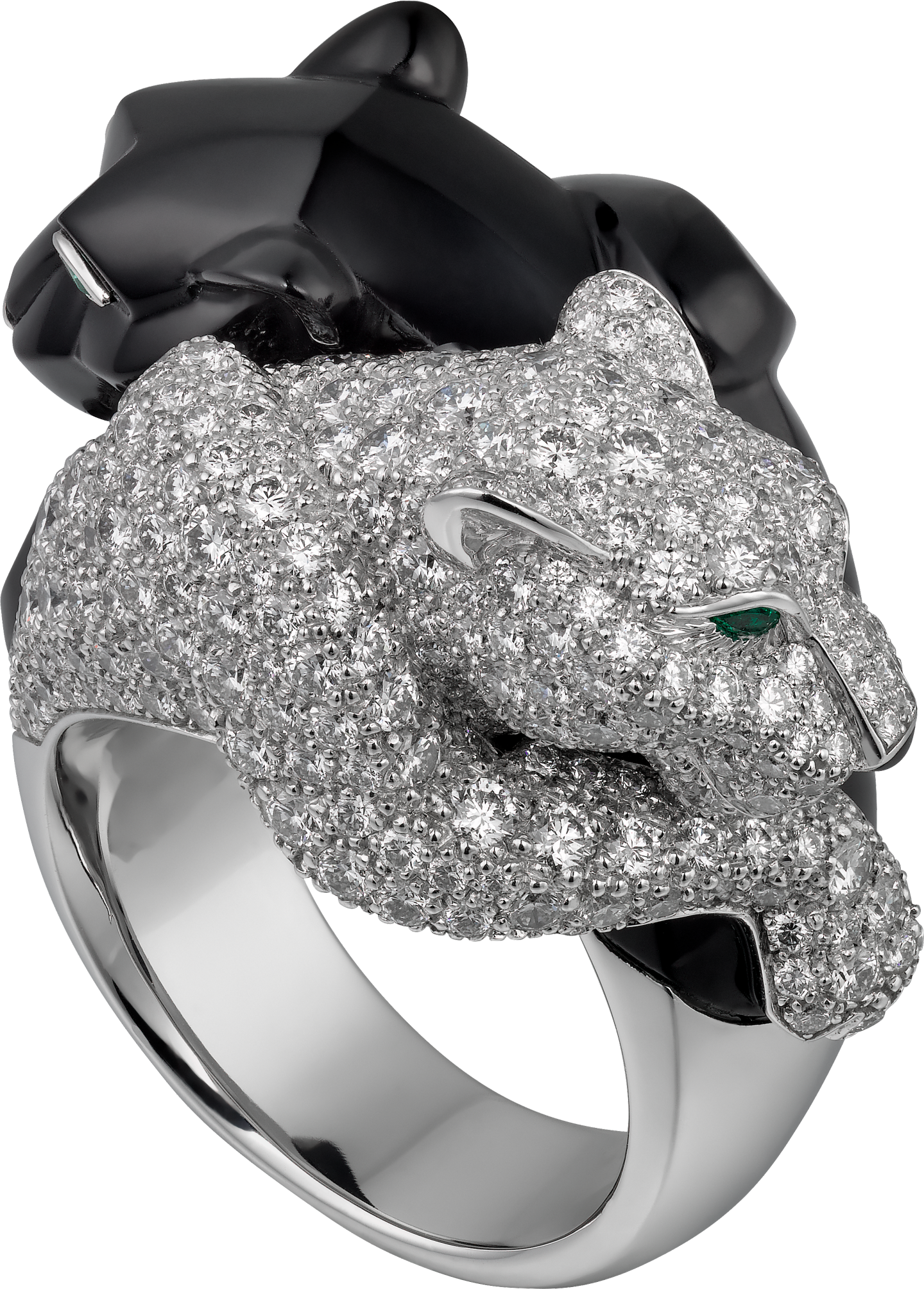 Bague Panthère de Cartier, onyx, pavée