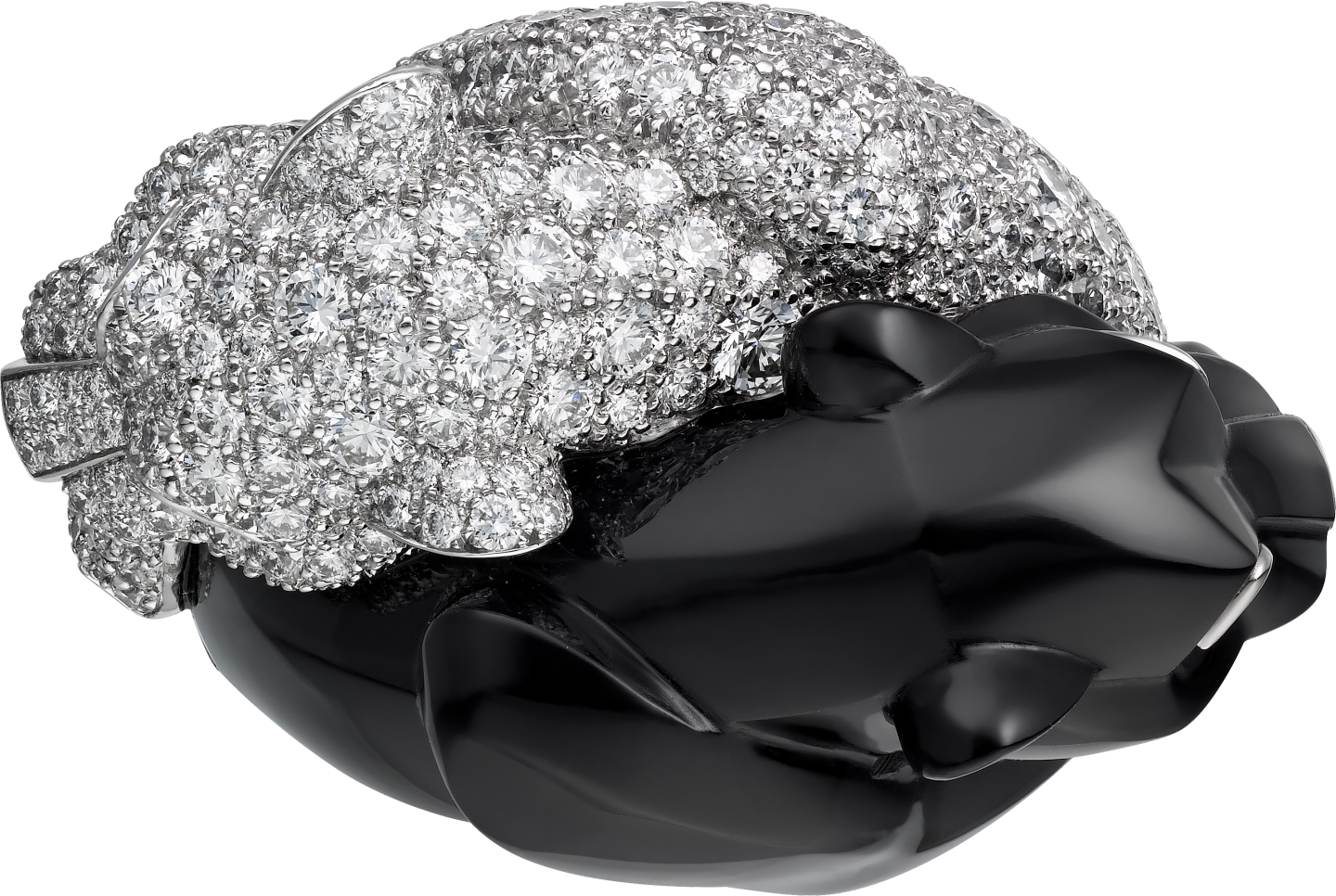 Bague Panthère de Cartier, onyx, pavée