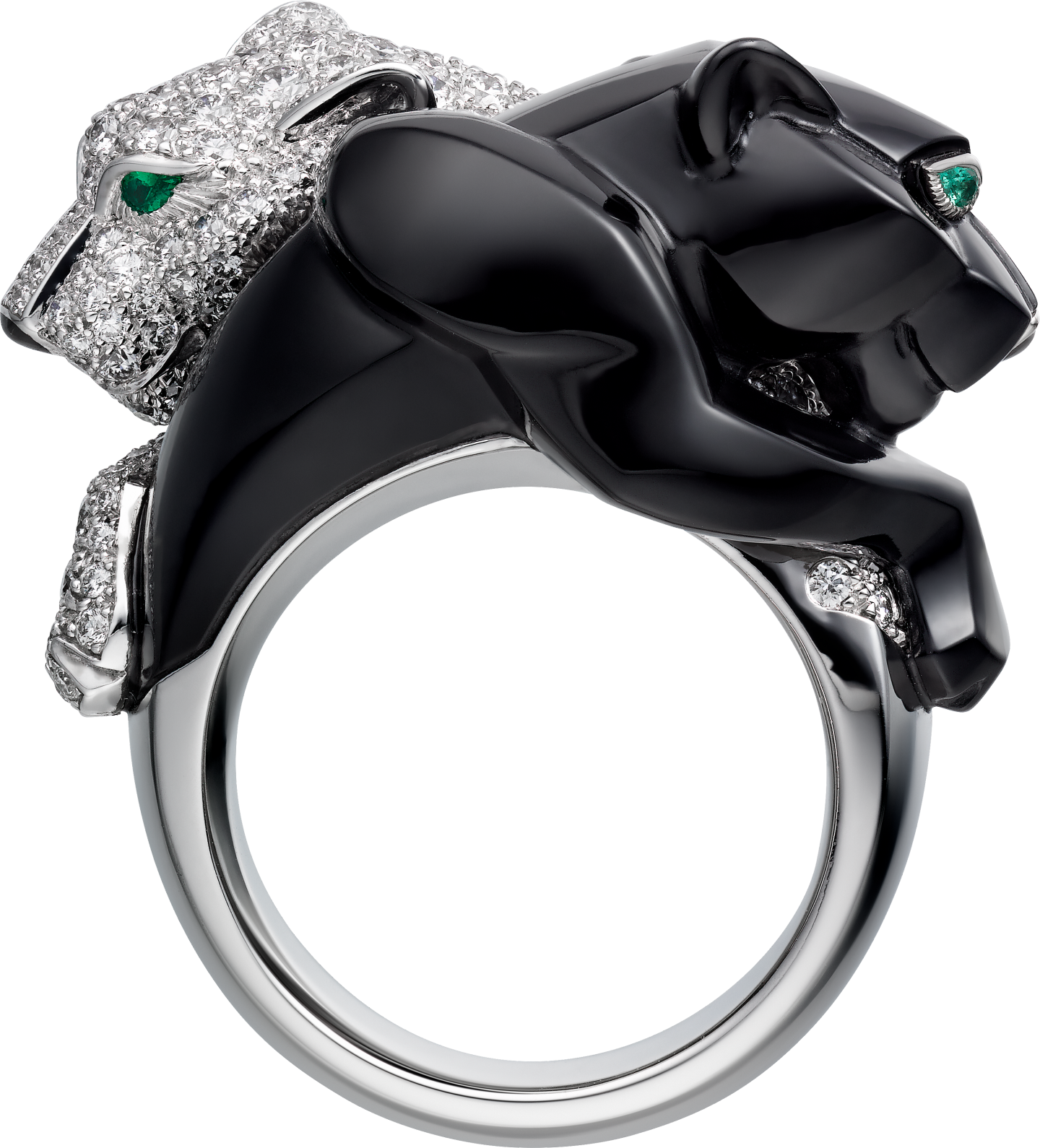 Bague Panthère de Cartier, onyx, pavée