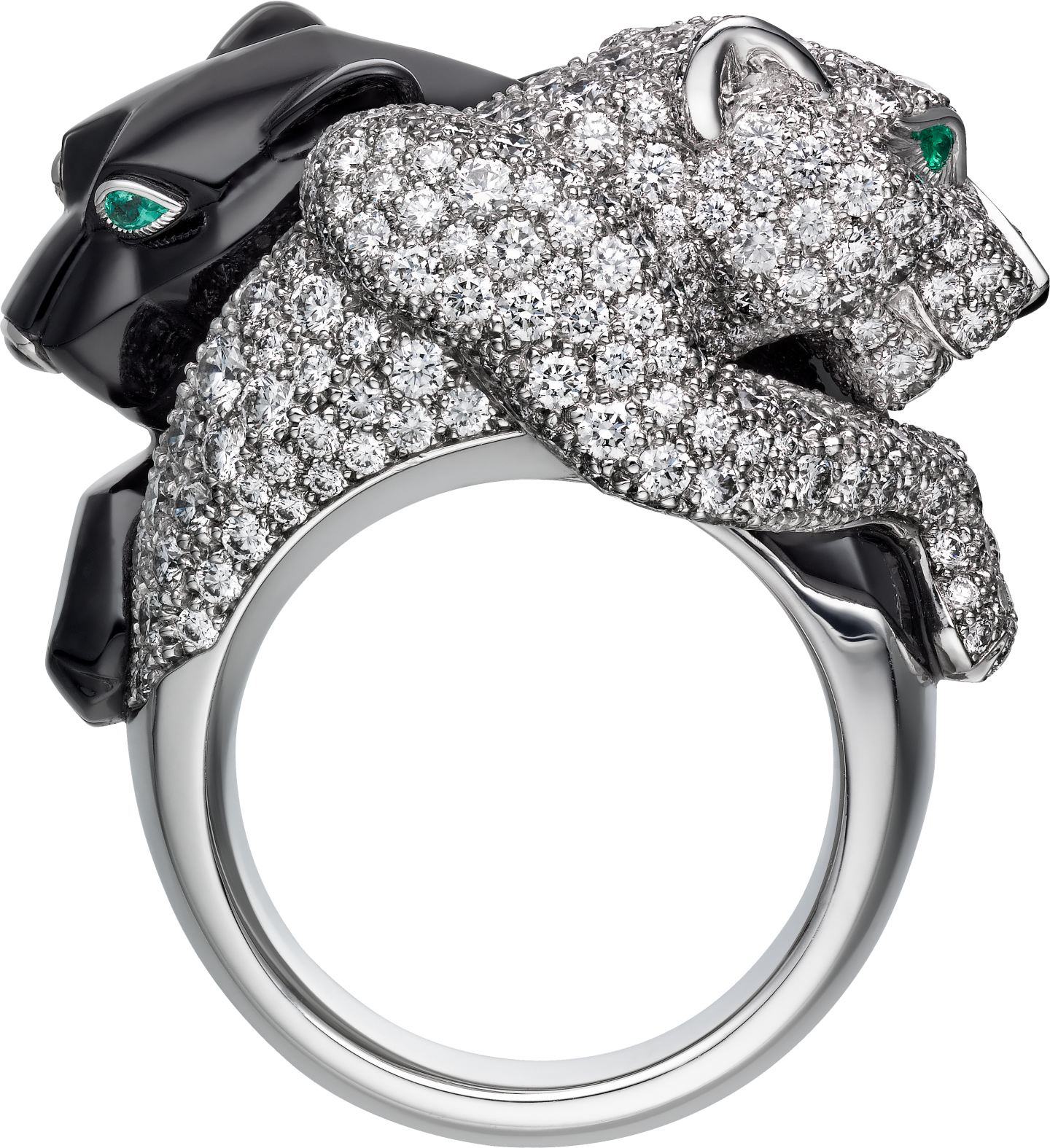 Bague Panthère de Cartier, onyx, pavée