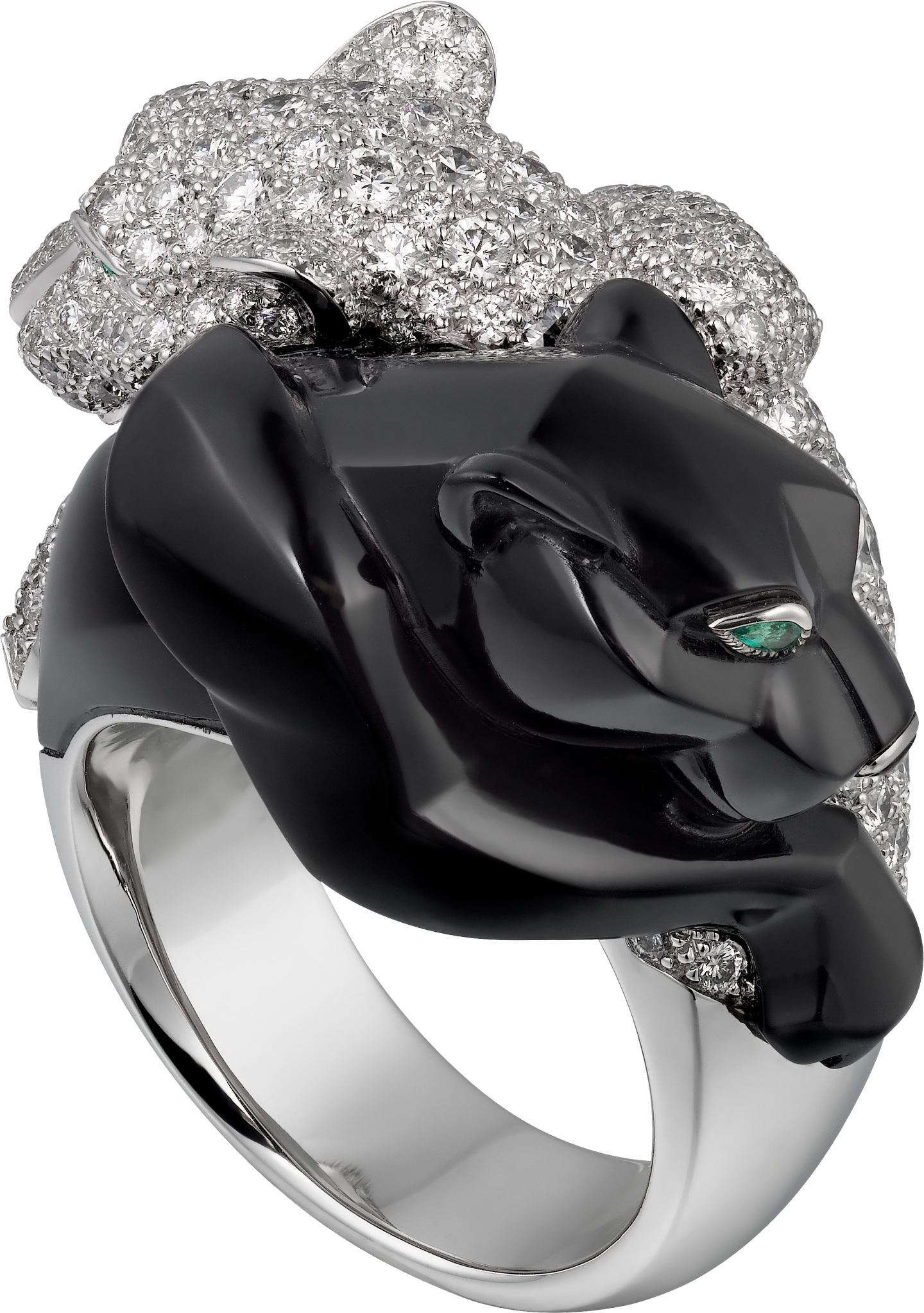 Bague Panthère de Cartier, onyx, pavée