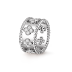 Bague Perlée trèfles, petit modèle