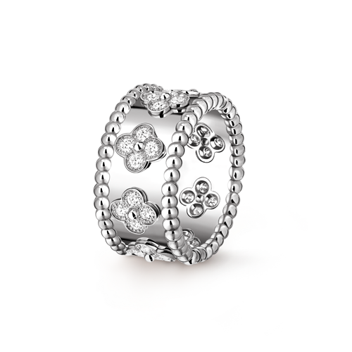 Bague Perlée trèfles, petit modèle