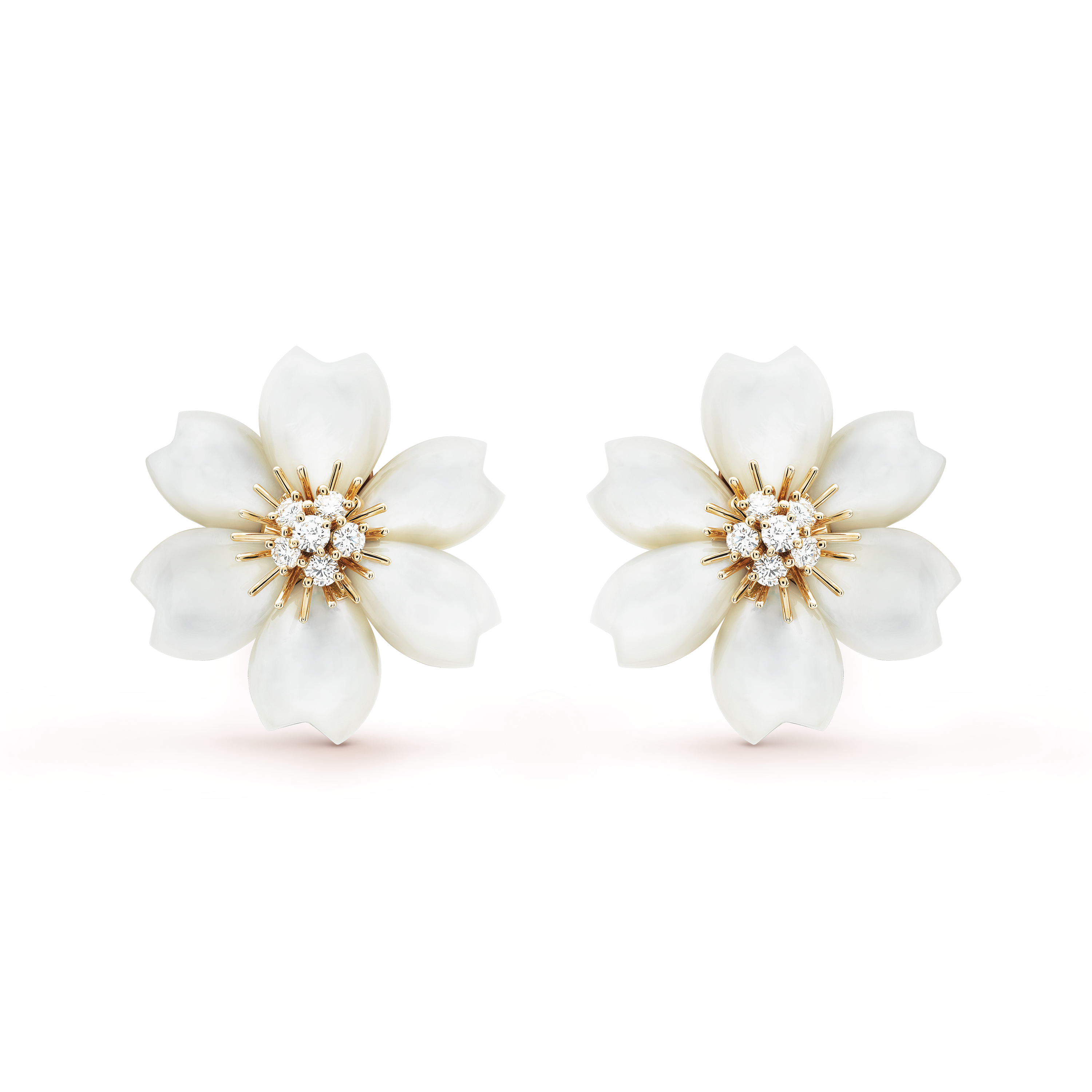 Boucles d'oreilles Rose de Noël petit modèle