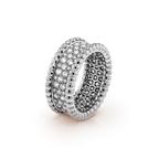 Bague Perlée diamants, 3 rangs