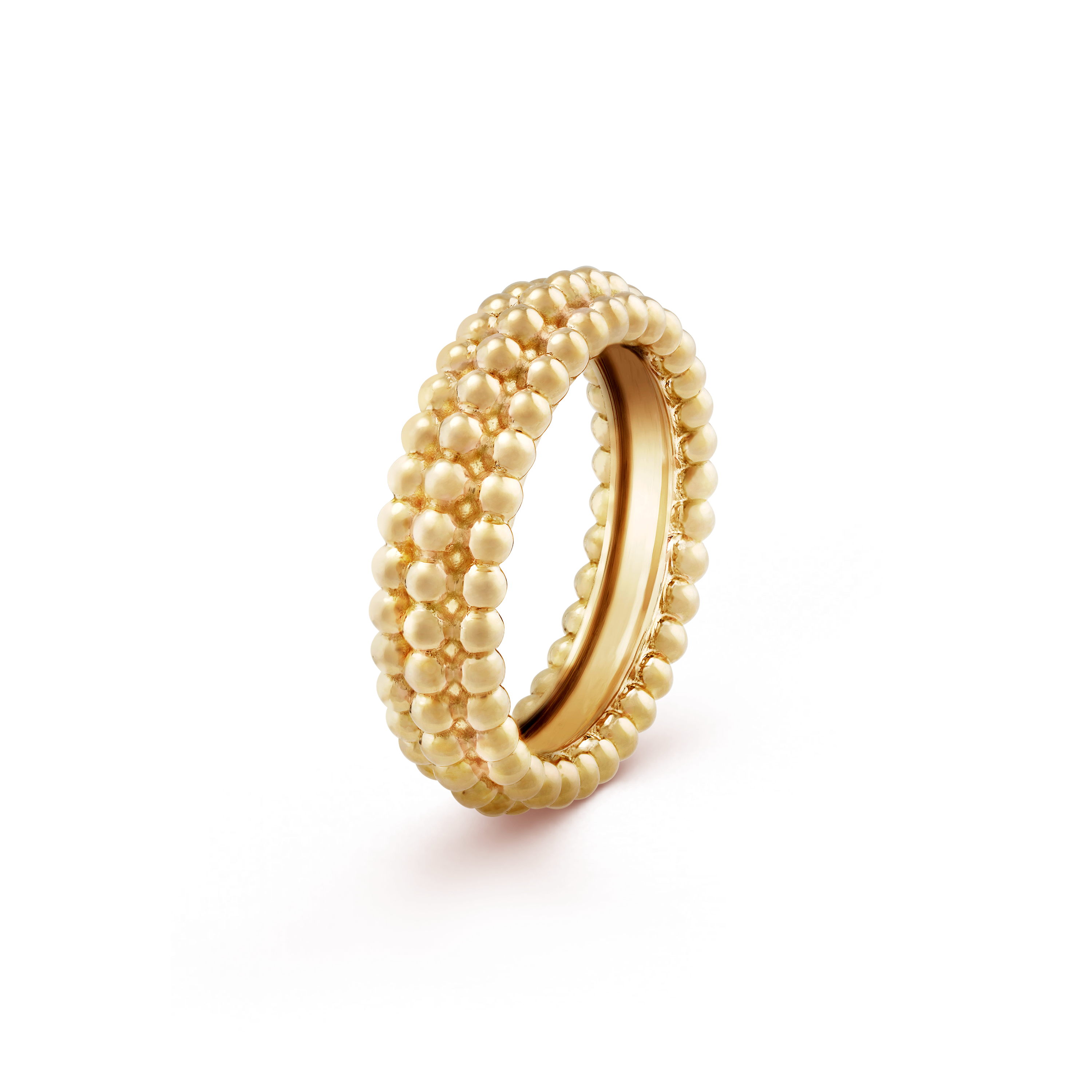 Bague Perlée perles d’or, 3 rangs