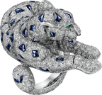 Bague Panthère de Cartier, saphir, pavée