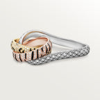 Bague deux doigts Trinity, laque, pavée