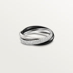 Bague Trinity, céramique, petit modèle, semi-pavée
