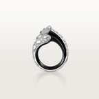 Bague Panthère de Cartier, laque noire, pavée