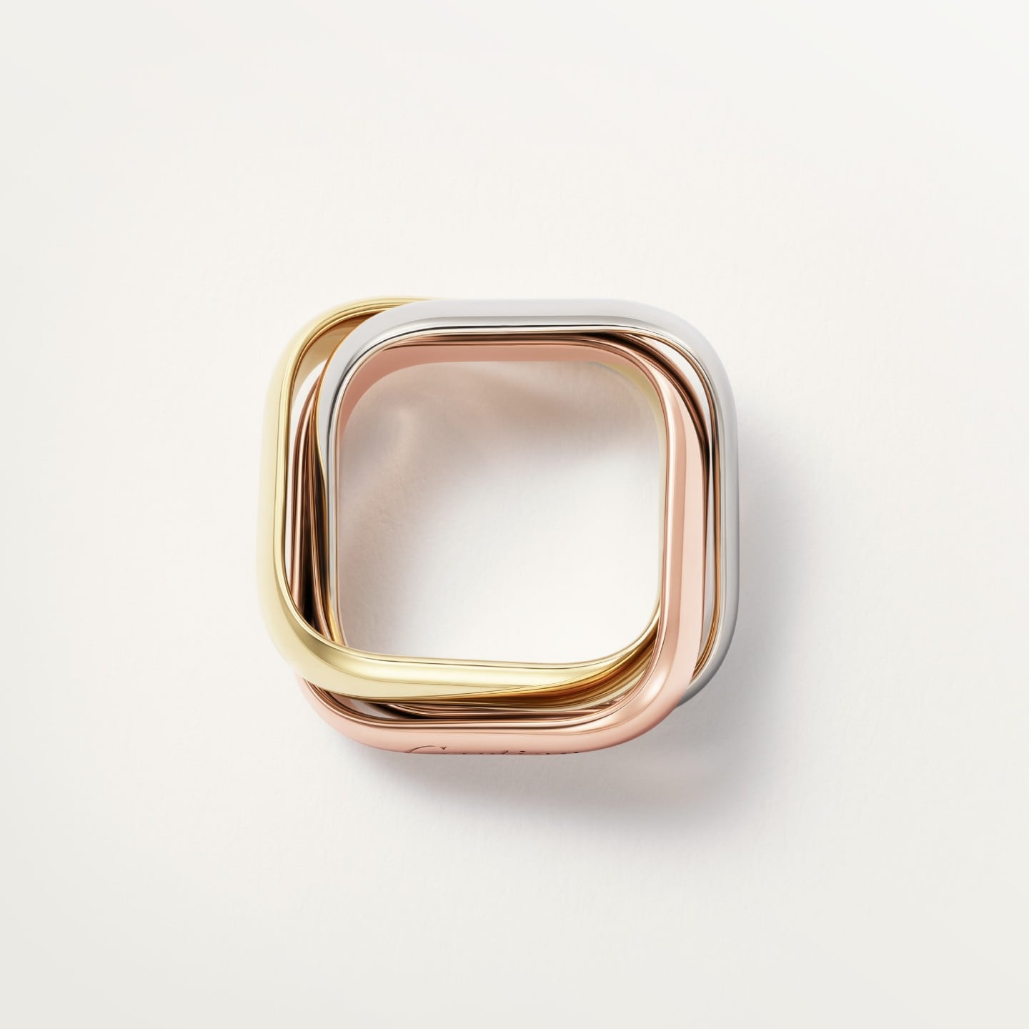 Bague Trinity, de forme coussin, grand modèle