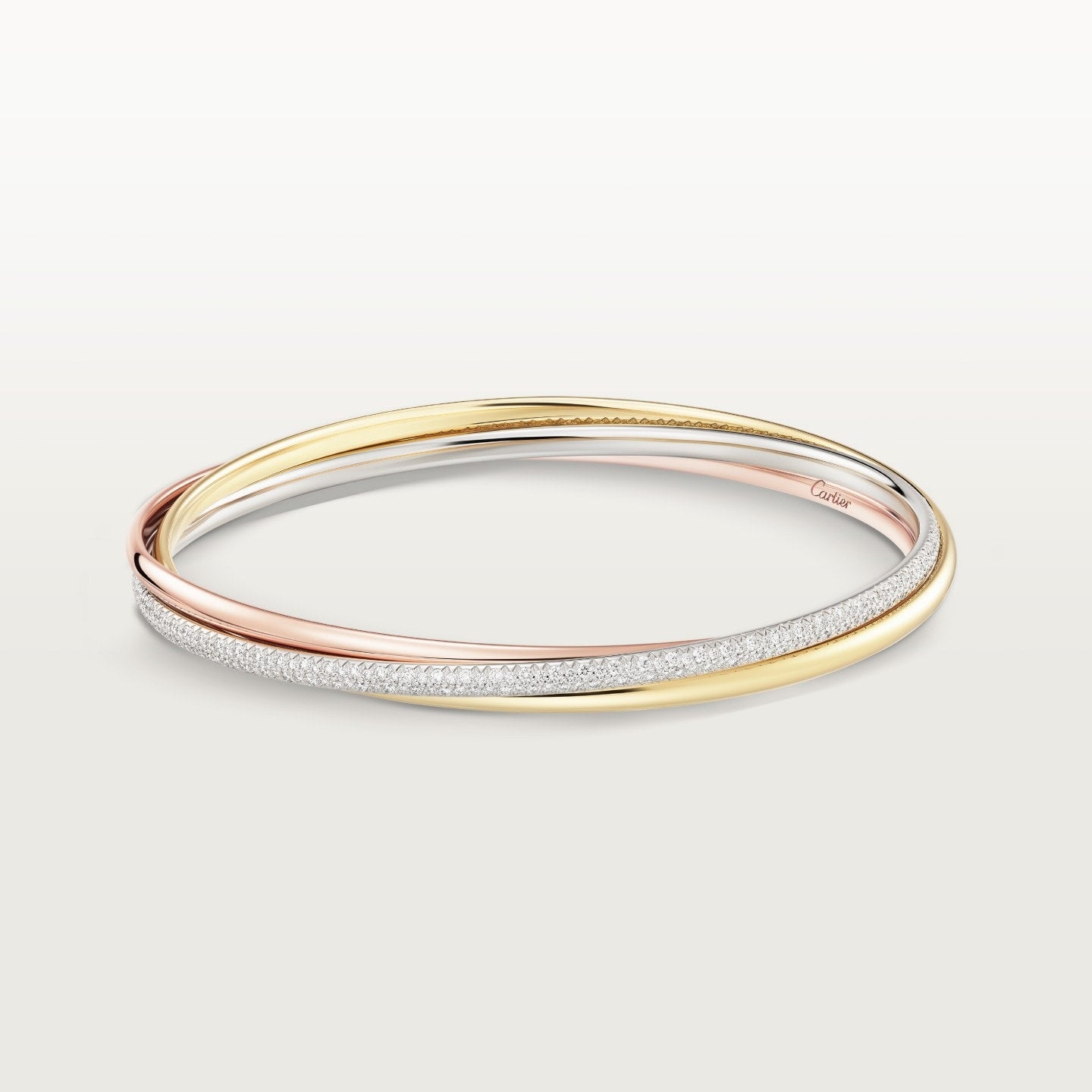 Bracelet Trinity, petit modèle, semi-pavé