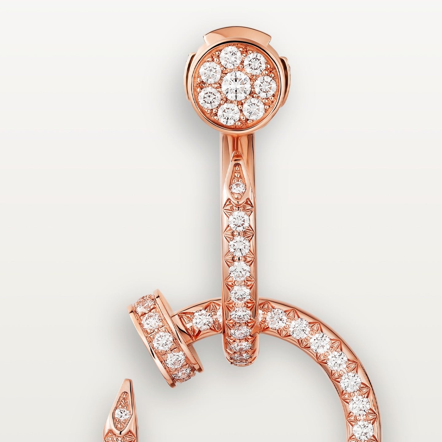 Boucles d'oreilles Juste un Clou, double, semi-pavées