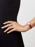 Bague Perlée diamants, 3 rangs