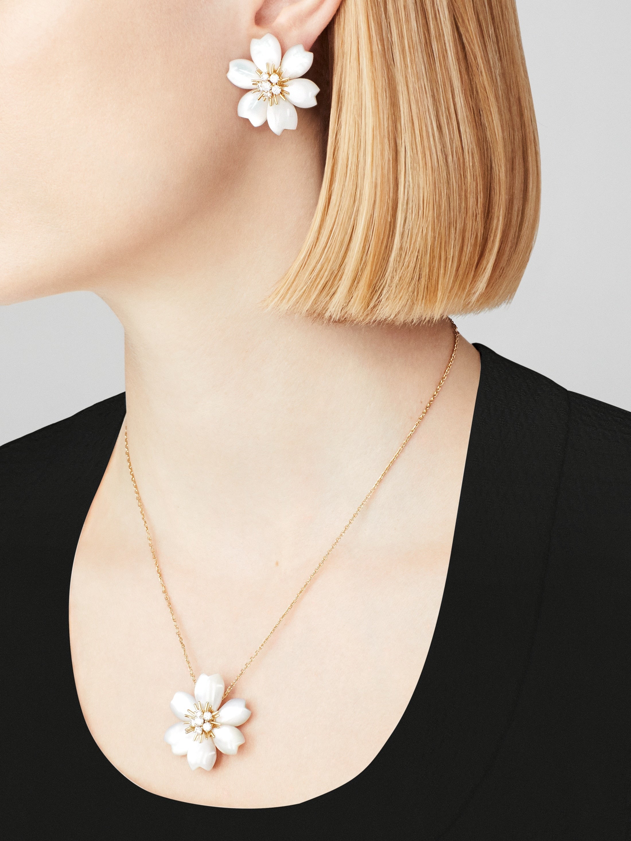 Boucles d'oreilles Rose de Noël petit modèle