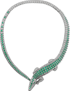Collier Faune et Flore de Cartier, émeraudes, pavé