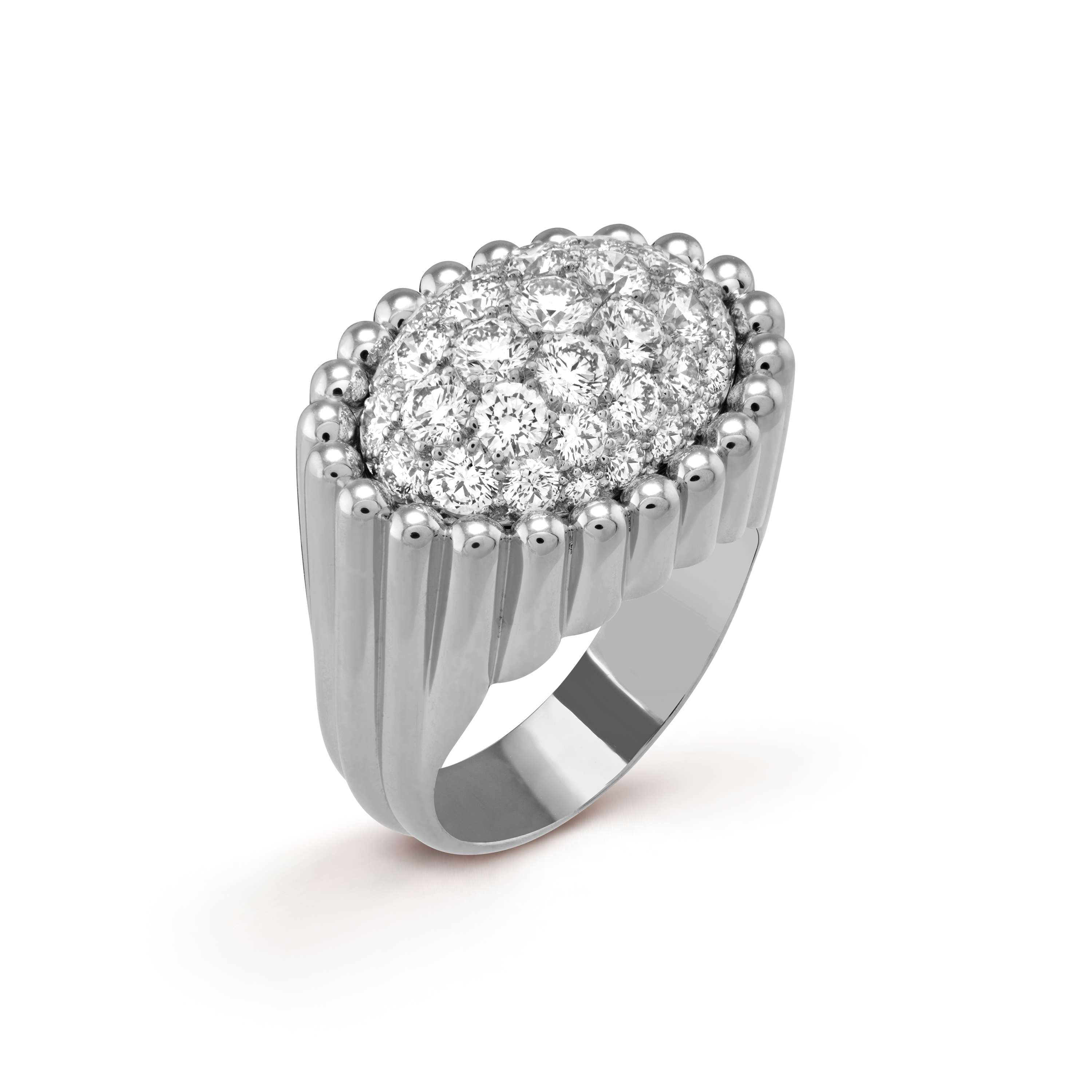 Bague Perlée diamants pavé