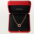 Pendentif LOVE rond, 2 diamants