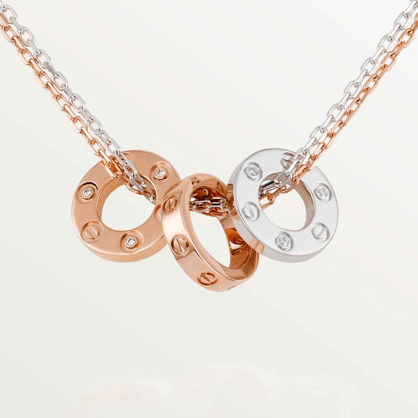 Pendentif LOVE, 6 diamants