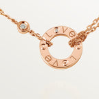 Pendentif LOVE rond, 2 diamants