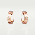 Créoles LOVE, modèle classique, 2 diamants