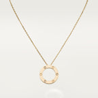 Pendentif LOVE rond, 3 diamants
