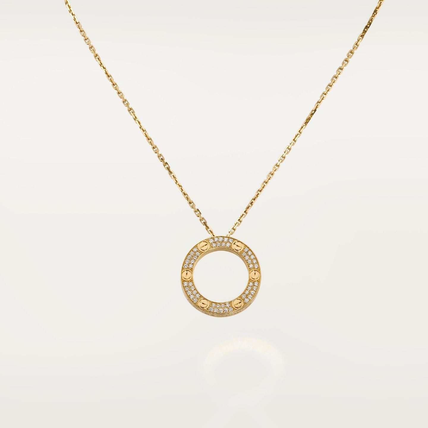 Pendentif LOVE rond, pavé