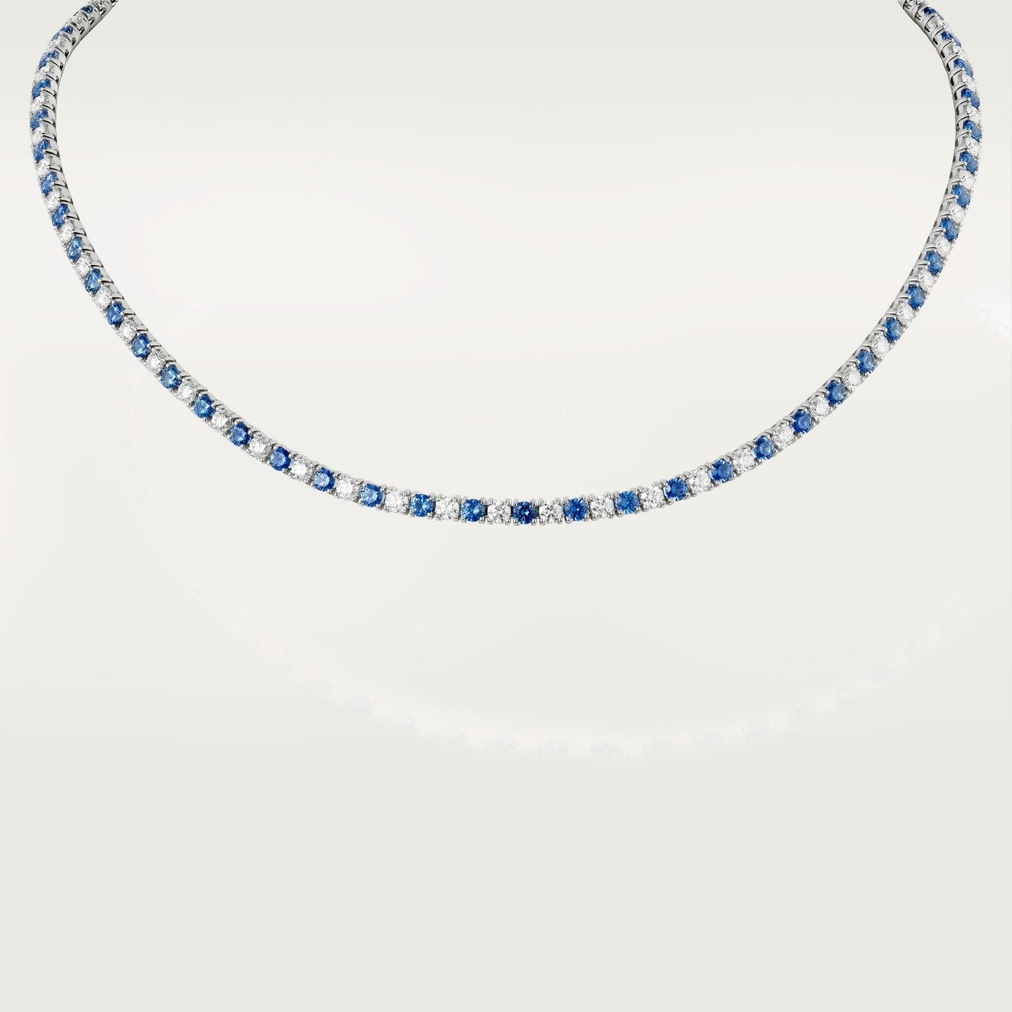 Collier Lignes Essentielles, saphirs et diamants taille brillant
