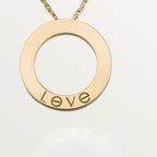 Pendentif LOVE rond, 3 diamants
