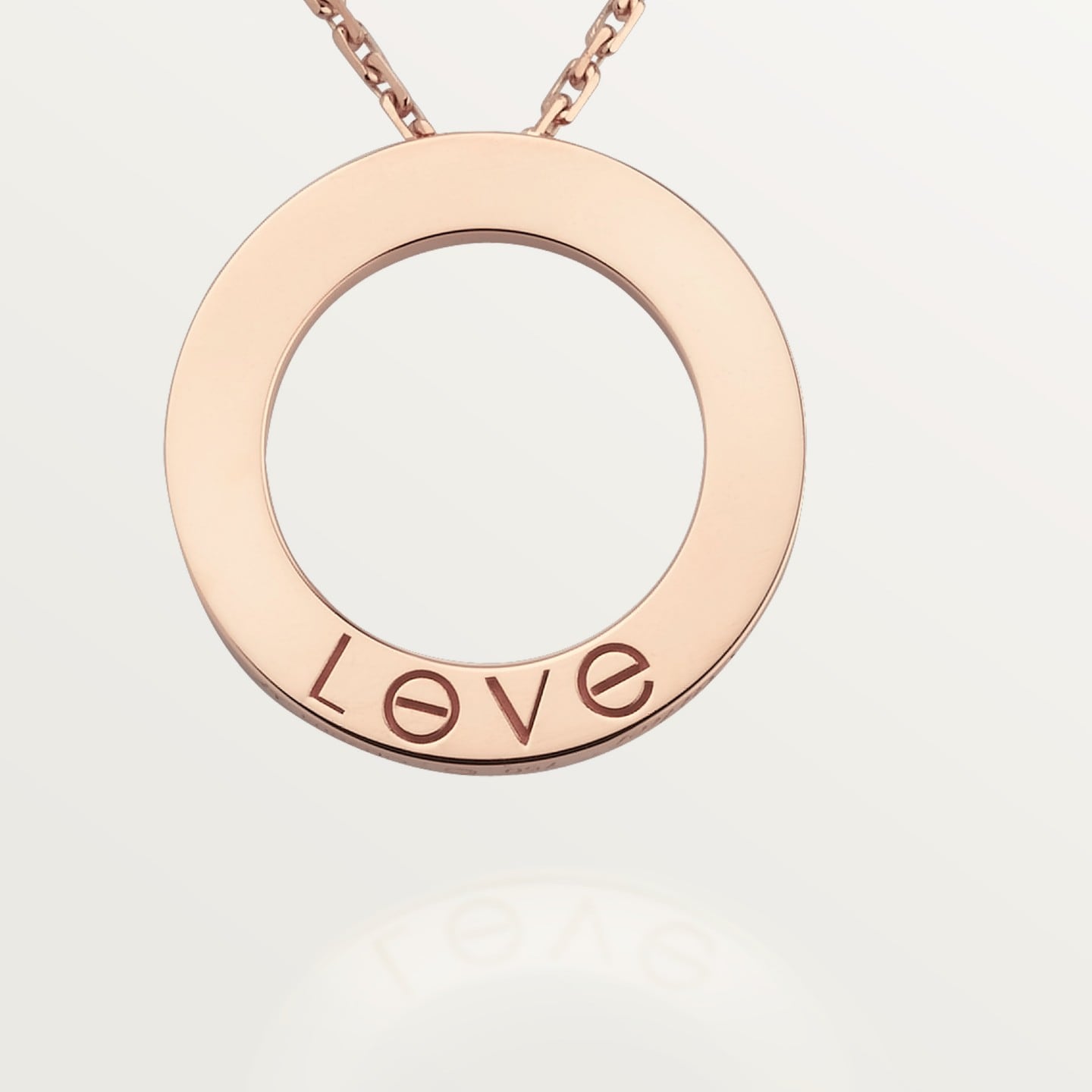 Pendentif LOVE rond, 3 diamants