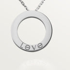 Pendentif LOVE rond, 3 diamants