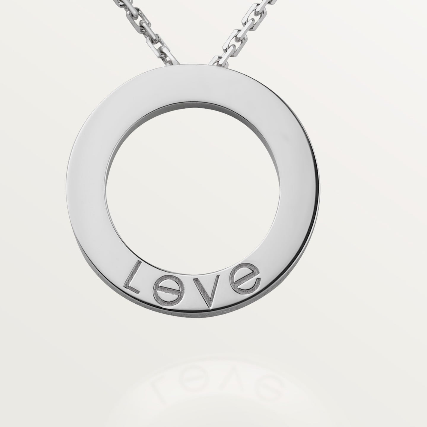 Pendentif LOVE rond, 3 diamants