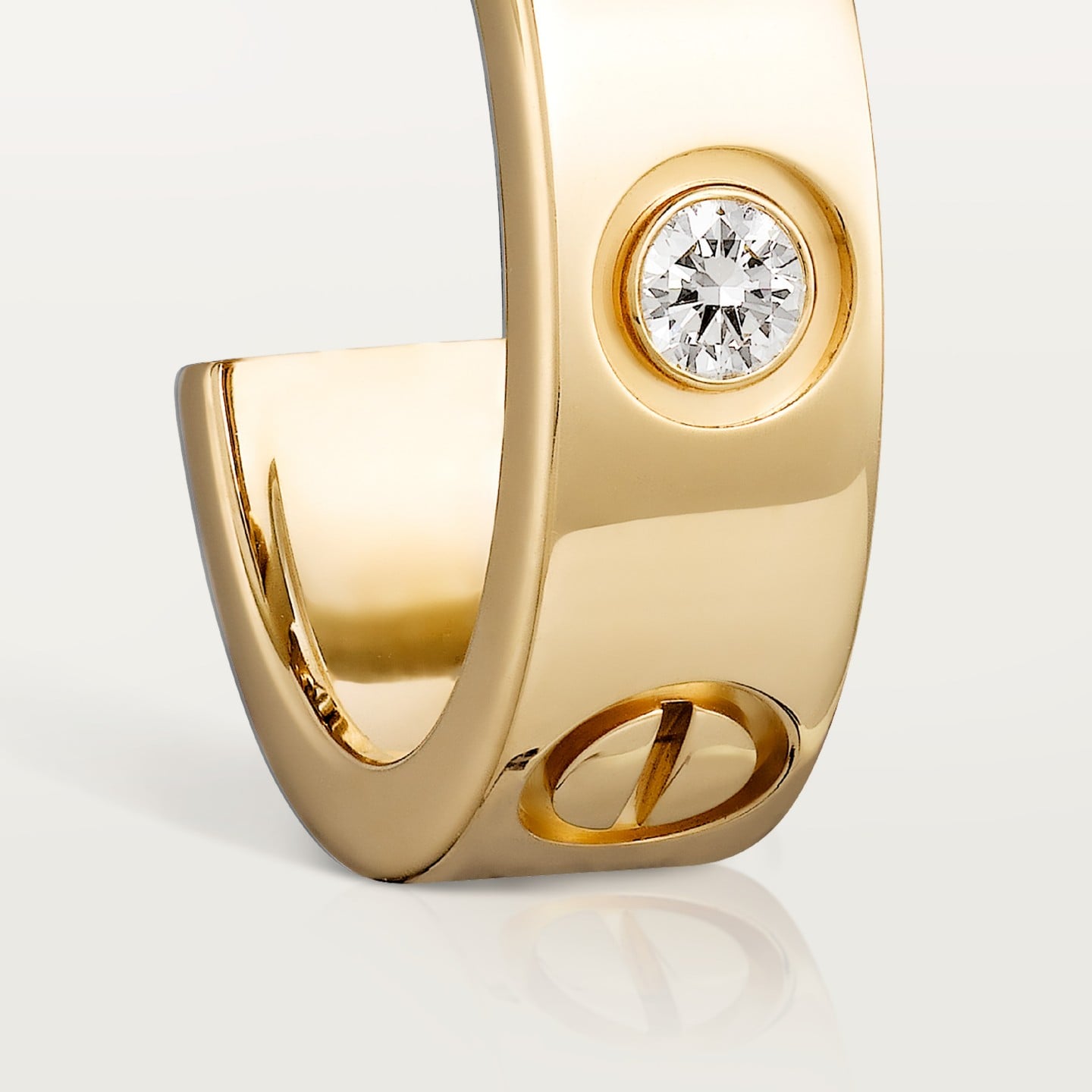 Créoles LOVE, modèle classique, 2 diamants