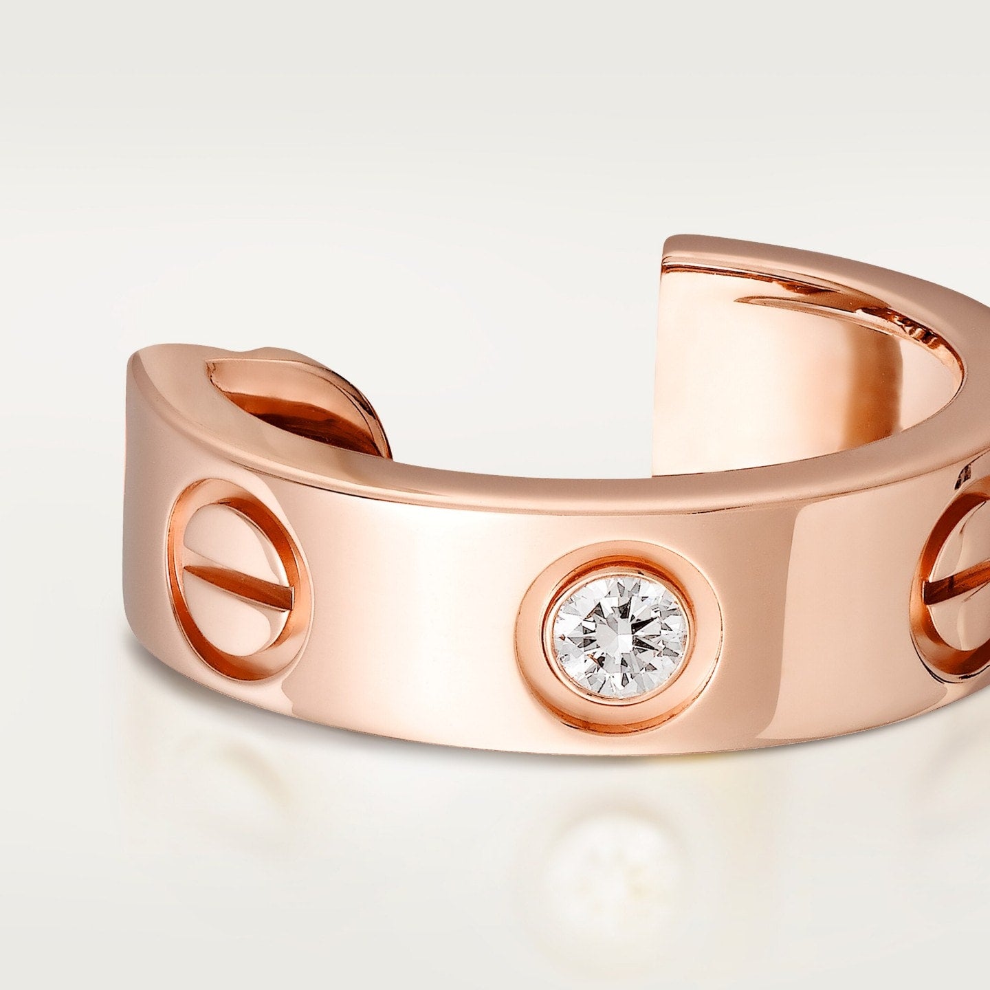Créoles LOVE, modèle classique, 2 diamants