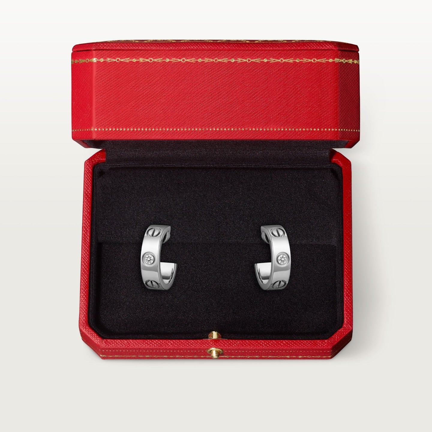 Créoles LOVE, modèle classique, 2 diamants