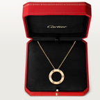 Pendentif LOVE rond, 3 diamants