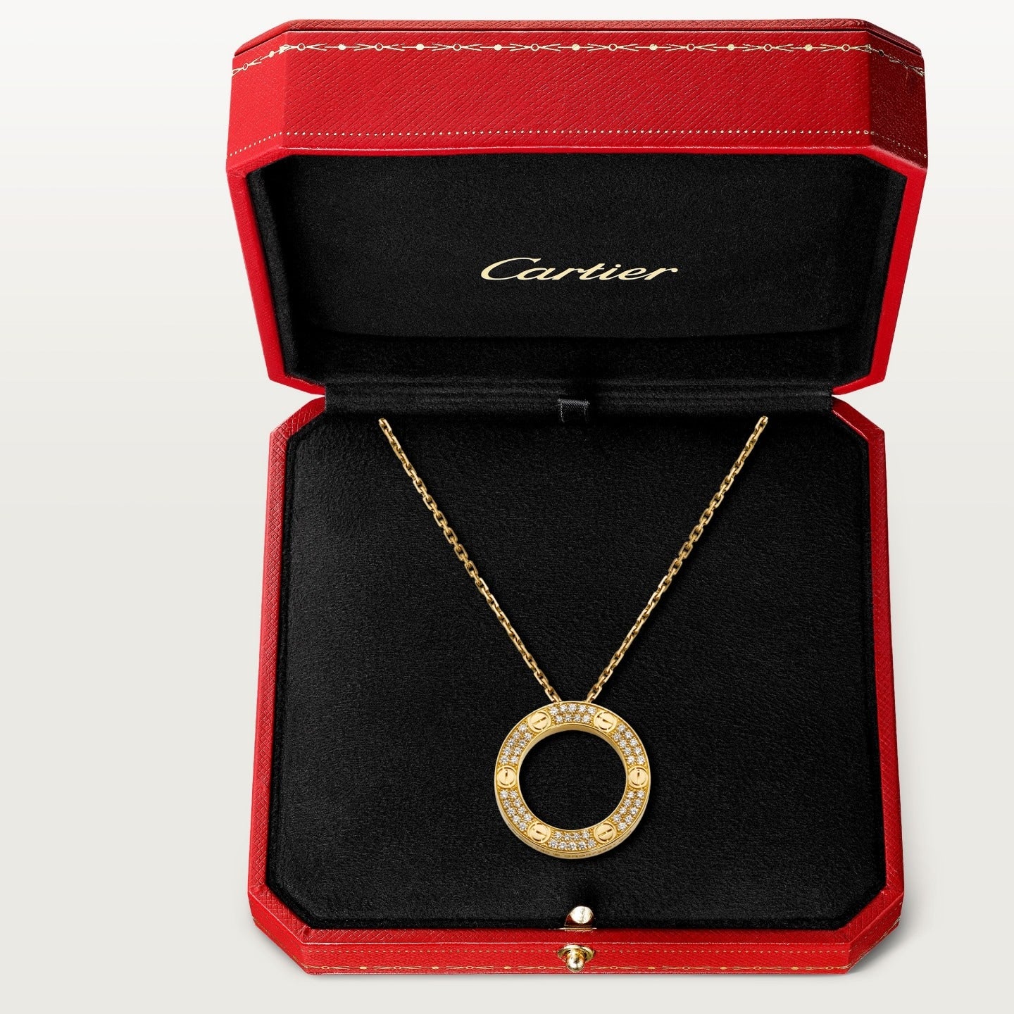 Pendentif LOVE rond, pavé