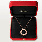 Pendentif LOVE rond, 3 diamants