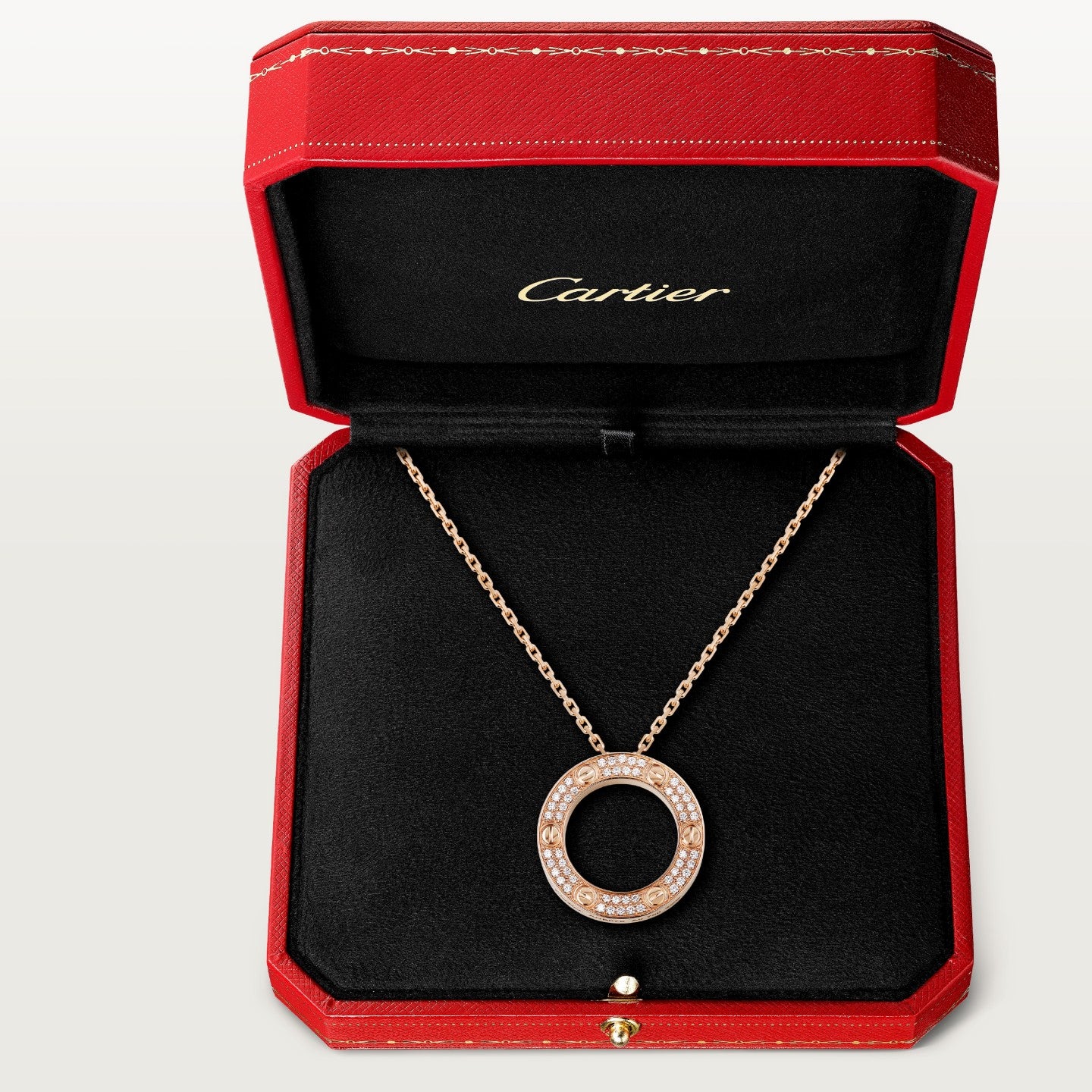 Pendentif LOVE rond, pavé