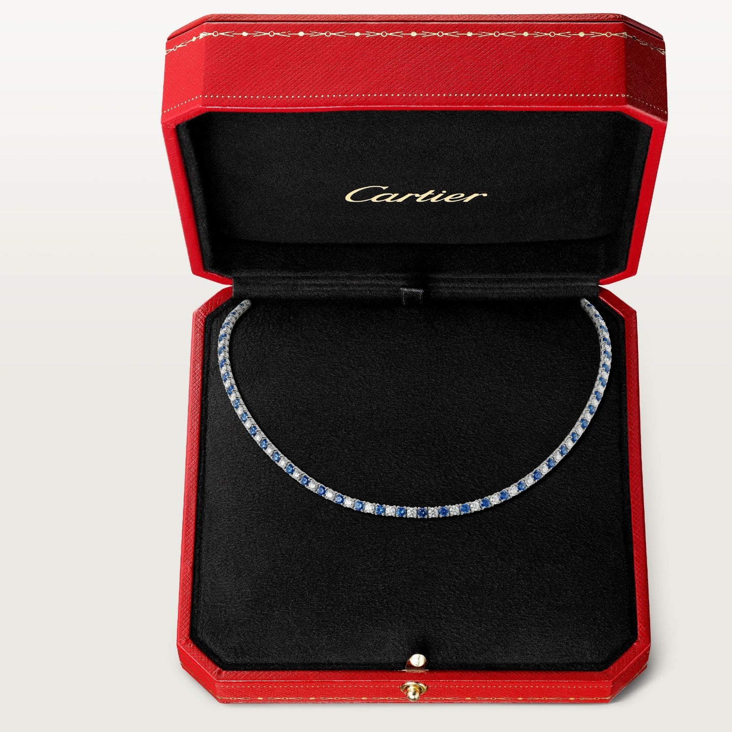 Collier Lignes Essentielles, saphirs et diamants taille brillant