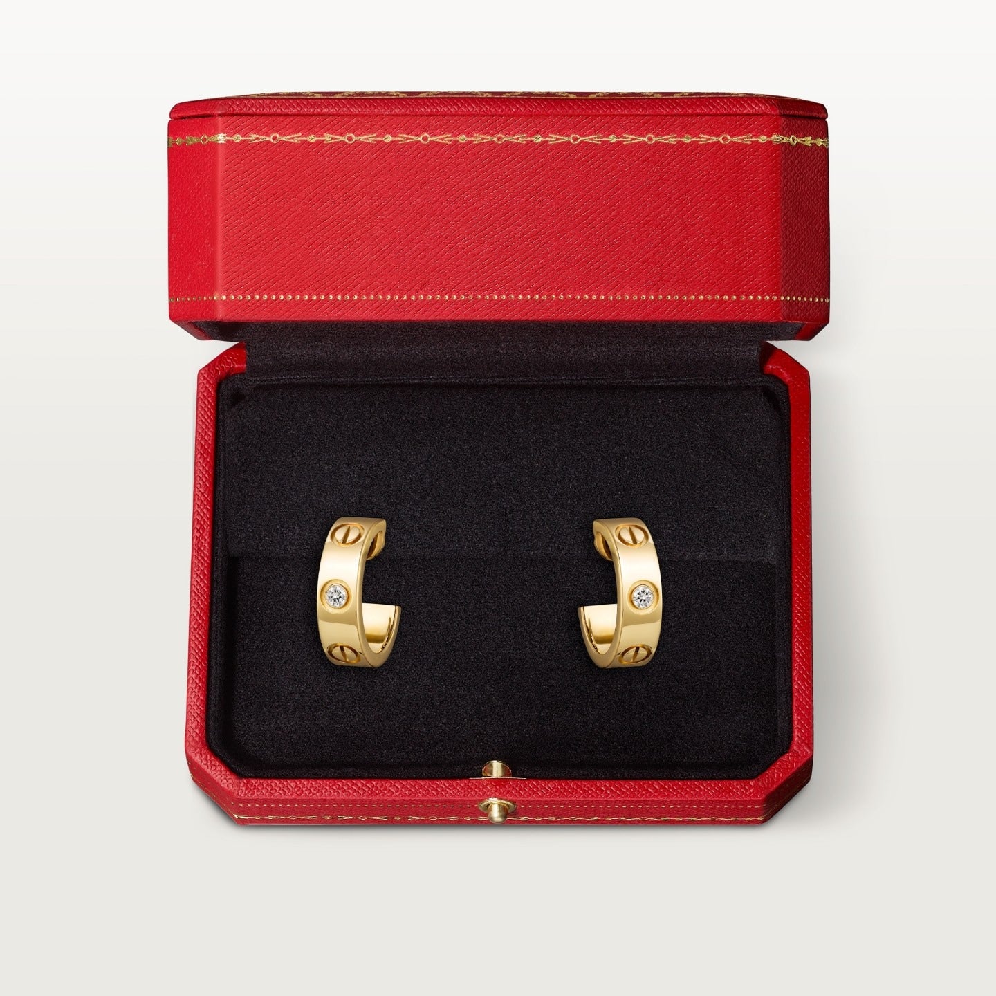 Créoles LOVE, modèle classique, 2 diamants