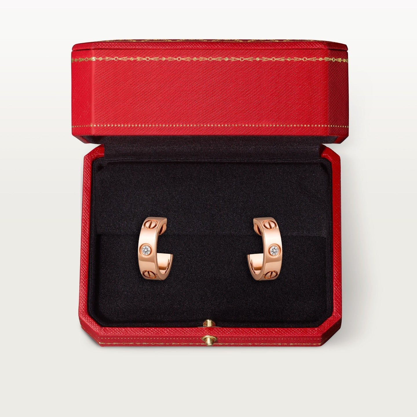 Créoles LOVE, modèle classique, 2 diamants