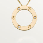 Pendentif LOVE rond, 3 diamants