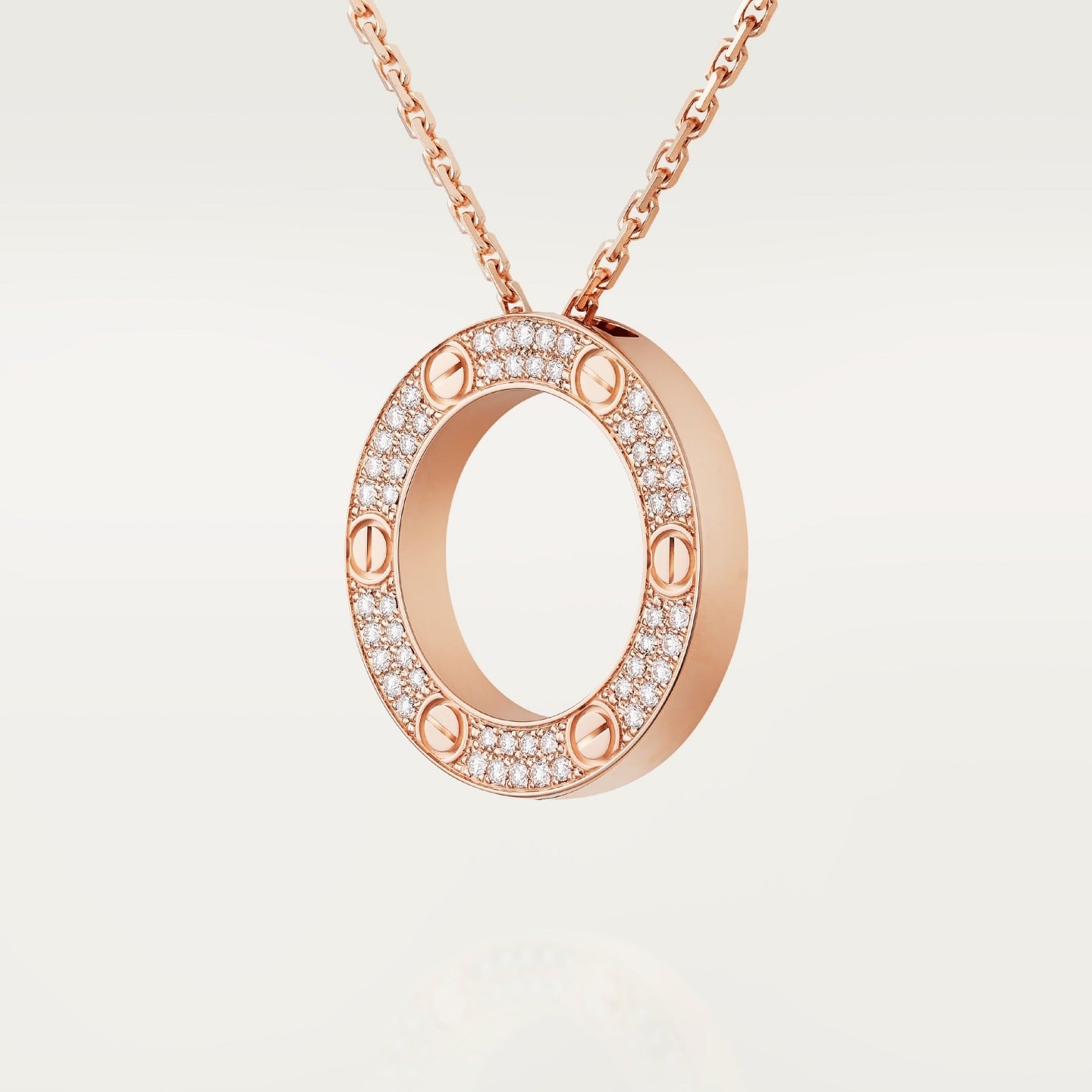 Pendentif LOVE rond, pavé
